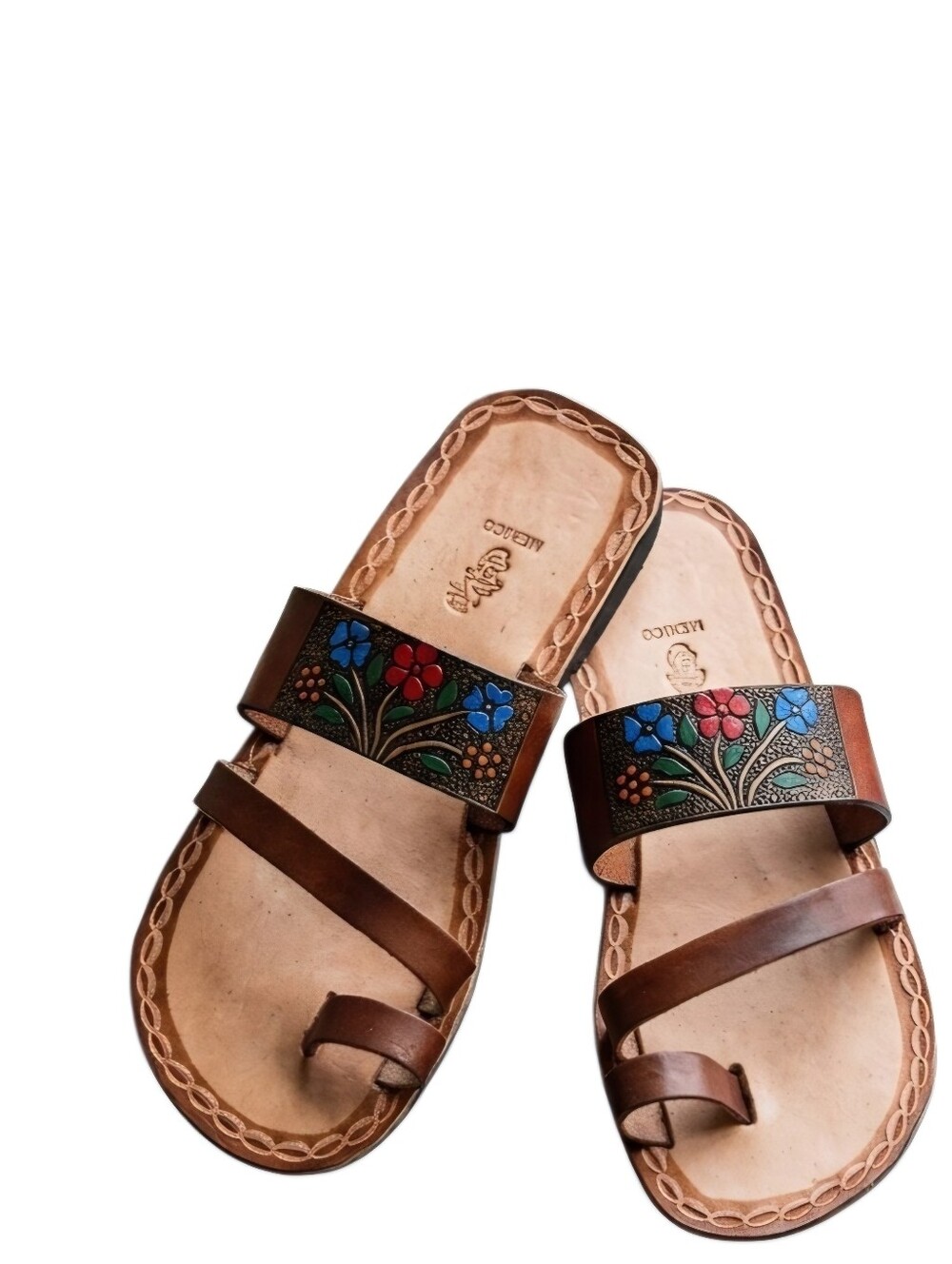 Mexican Women's Leather Hand-Tooled Hurache Sandals